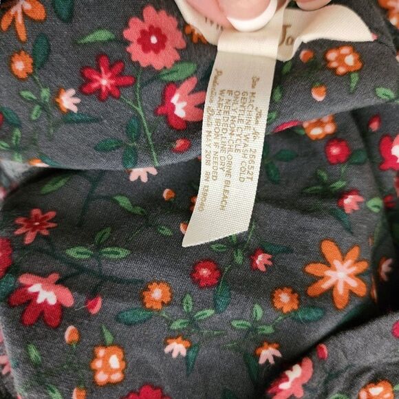 Matilda Jane Peasant Tunic Top Womens Size S Gray Floral Pintuck - Picture 4 of 4